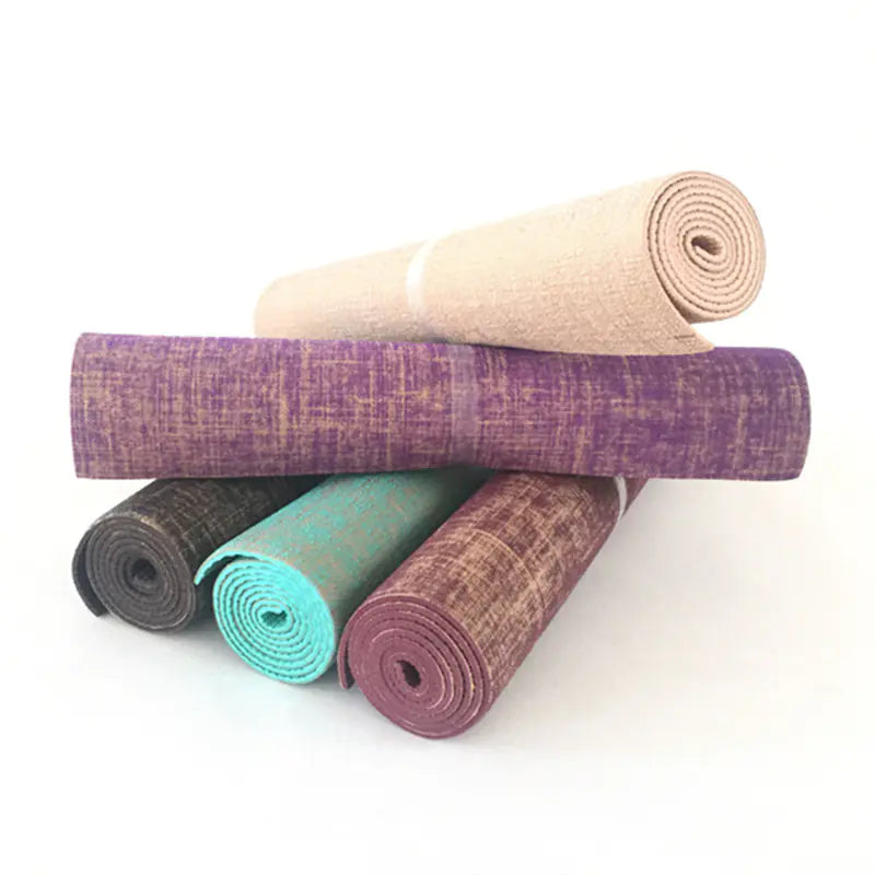 Jute Yoga Mat with PVC for Fitness and Studio Use